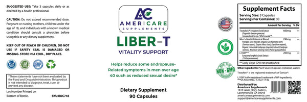 Liber‑T Vitality Support supplement label