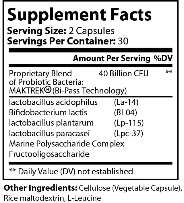 Floranation Probiotic 40 Billion CFU/g Label – Gut, Immune and Digestive Balance Support - Americare Supplements