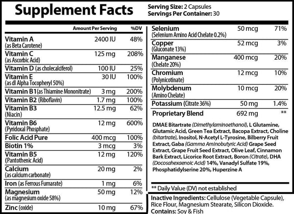 Focus Nation supplement label